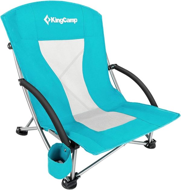 KingCamp Low Beach Chairs, Portable Folding Chair for Adults Extra Wide Ergonomic High Back Seat 300lbs Heavy Duty Lightweight Oversized Gear with Carry Bag for Outdoor Lawn Camping Picnic - Image 7