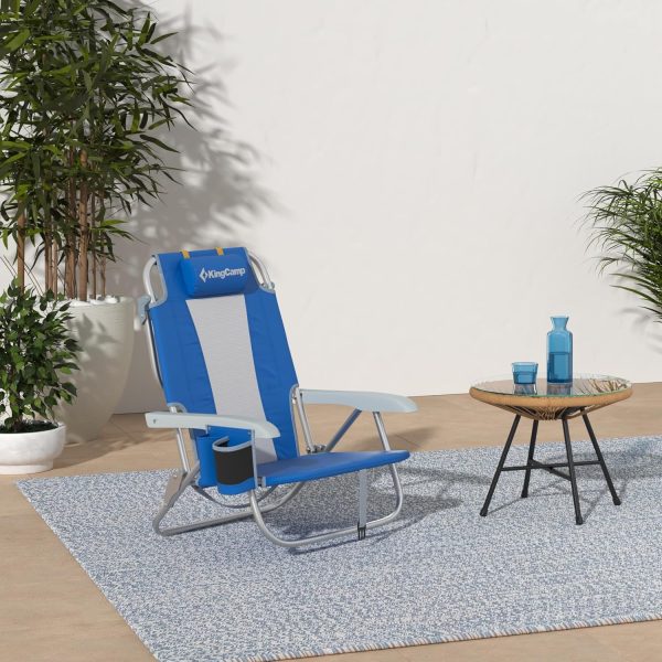 KingCamp Low Beach Chairs, Portable Folding Chair for Adults Extra Wide Ergonomic High Back Seat 300lbs Heavy Duty Lightweight Oversized Gear with Carry Bag for Outdoor Lawn Camping Picnic - Image 16