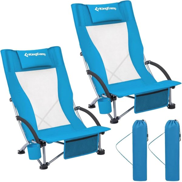 KingCamp Low Beach Chairs, Portable Folding Chair for Adults Extra Wide Ergonomic High Back Seat 300lbs Heavy Duty Lightweight Oversized Gear with Carry Bag for Outdoor Lawn Camping Picnic - Image 23