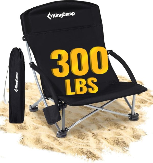 KingCamp Low Beach Chairs, Portable Folding Chair for Adults Extra Wide Ergonomic High Back Seat 300lbs Heavy Duty Lightweight Oversized Gear with Carry Bag for Outdoor Lawn Camping Picnic - Image 31