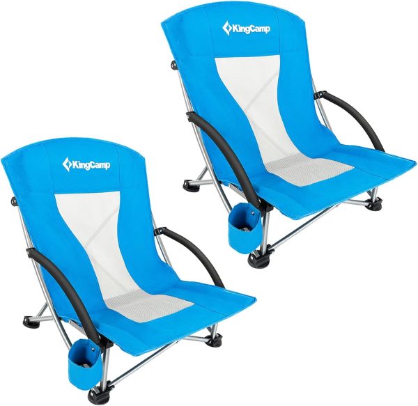 KingCamp Low Beach Chairs, Portable Folding Chair for Adults Extra Wide Ergonomic High Back Seat 300lbs Heavy Duty Lightweight Oversized Gear with Carry Bag for Outdoor Lawn Camping Picnic - Image 40