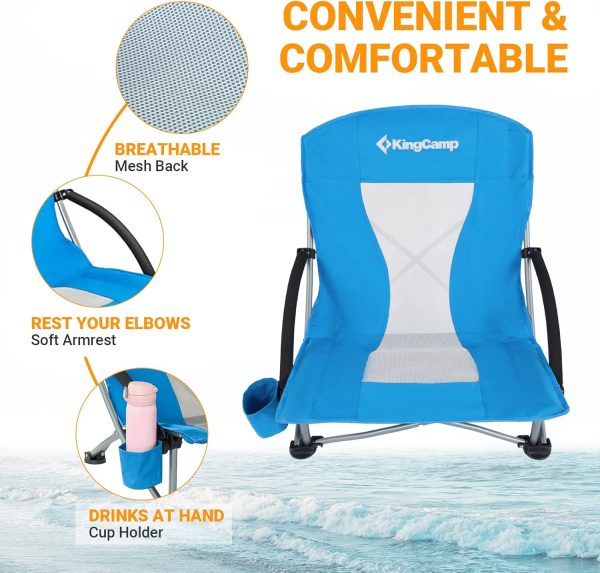 KingCamp Low Beach Chairs, Portable Folding Chair for Adults Extra Wide Ergonomic High Back Seat 300lbs Heavy Duty Lightweight Oversized Gear with Carry Bag for Outdoor Lawn Camping Picnic - Image 50