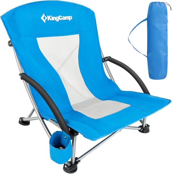KingCamp Low Beach Chairs, Portable Folding Chair for Adults Extra Wide Ergonomic High Back Seat 300lbs Heavy Duty Lightweight Oversized Gear with Carry Bag for Outdoor Lawn Camping Picnic - Image 54