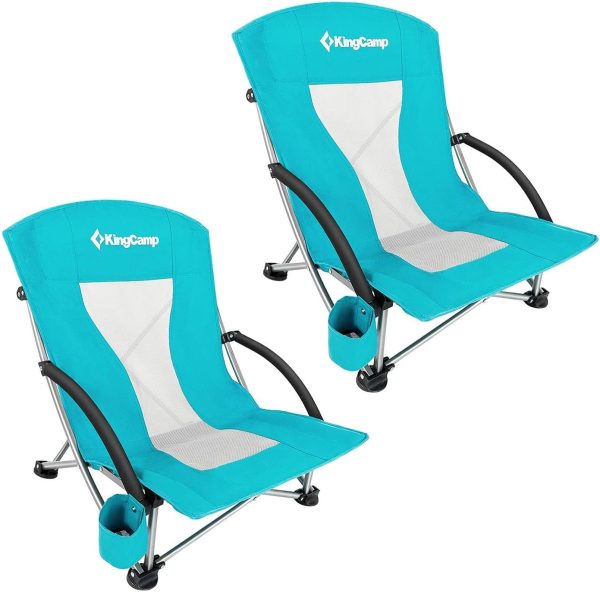 KingCamp Low Beach Chairs, Portable Folding Chair for Adults Extra Wide Ergonomic High Back Seat 300lbs Heavy Duty Lightweight Oversized Gear with Carry Bag for Outdoor Lawn Camping Picnic - Image 55