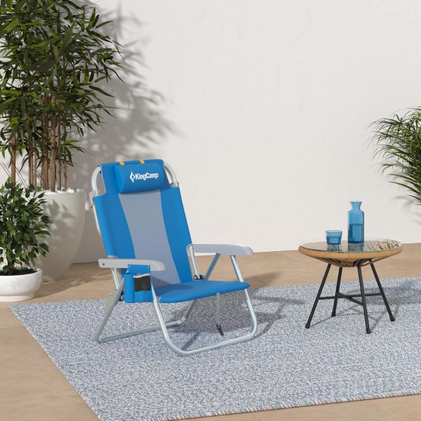 KingCamp Low Beach Chairs, Portable Folding Chair for Adults Extra Wide Ergonomic High Back Seat 300lbs Heavy Duty Lightweight Oversized Gear with Carry Bag for Outdoor Lawn Camping Picnic - Image 73