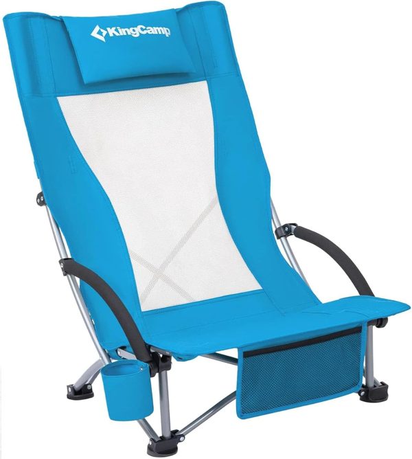 KingCamp Low Beach Chairs, Portable Folding Chair for Adults Extra Wide Ergonomic High Back Seat 300lbs Heavy Duty Lightweight Oversized Gear with Carry Bag for Outdoor Lawn Camping Picnic - Image 76