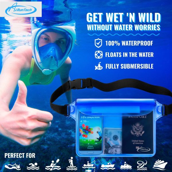 AiRunTech Waterproof Fanny Pack,Waterproof Pouch for Phone Passport Wallet Purse with Waist Strap,Floating Waterproof Bags for Travel Beach Swimming Kayaking Boating Pool Accessories - Image 9
