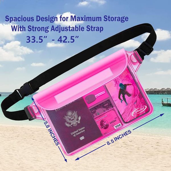 AiRunTech Waterproof Fanny Pack,Waterproof Pouch for Phone Passport Wallet Purse with Waist Strap,Floating Waterproof Bags for Travel Beach Swimming Kayaking Boating Pool Accessories - Image 26