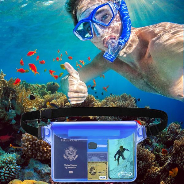 AiRunTech Waterproof Fanny Pack,Waterproof Pouch for Phone Passport Wallet Purse with Waist Strap,Floating Waterproof Bags for Travel Beach Swimming Kayaking Boating Pool Accessories - Image 40