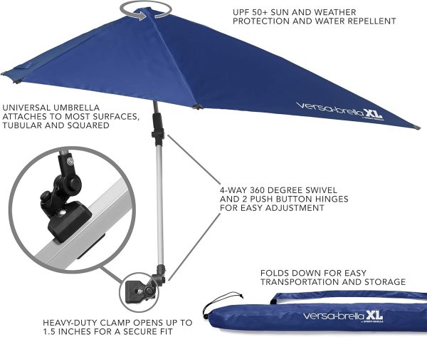 Sport-Brella Versa-Brella SPF 50+ Adjustable Umbrella with Universal Clamp - Image 2