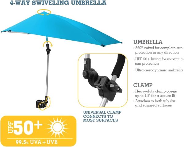 Sport-Brella Versa-Brella SPF 50+ Adjustable Umbrella with Universal Clamp - Image 39