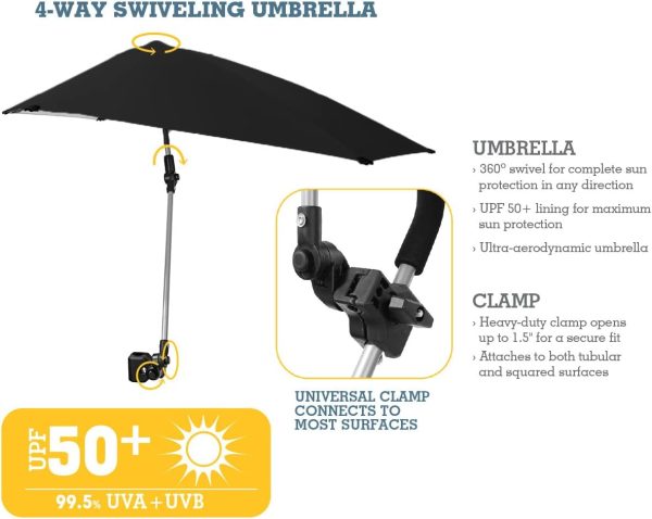 Sport-Brella Versa-Brella SPF 50+ Adjustable Umbrella with Universal Clamp - Image 61