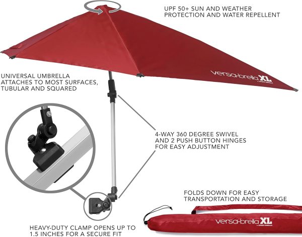 Sport-Brella Versa-Brella SPF 50+ Adjustable Umbrella with Universal Clamp - Image 70