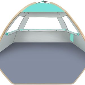 Gorich Beach Tent Sun Shelter for 3/4-5/6-7/8-10 Person with UPF 50＋ UV Protection, Lightweight & Easy Setup Beach Shade Canopy, Portable Beach Shade Tent Beach Cabana