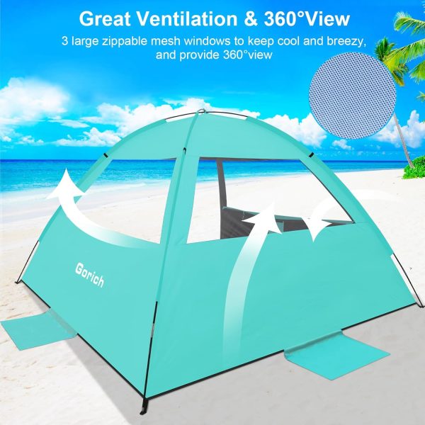 Gorich Beach Tent Sun Shelter for 3/4-5/6-7/8-10 Person with UPF 50＋ UV Protection, Lightweight & Easy Setup Beach Shade Canopy, Portable Beach Shade Tent Beach Cabana - Image 19