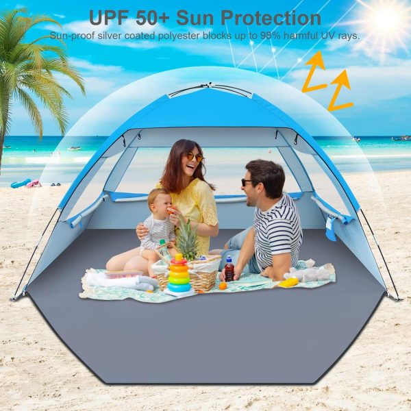 Gorich Beach Tent Sun Shelter for 3/4-5/6-7/8-10 Person with UPF 50＋ UV Protection, Lightweight & Easy Setup Beach Shade Canopy, Portable Beach Shade Tent Beach Cabana - Image 24