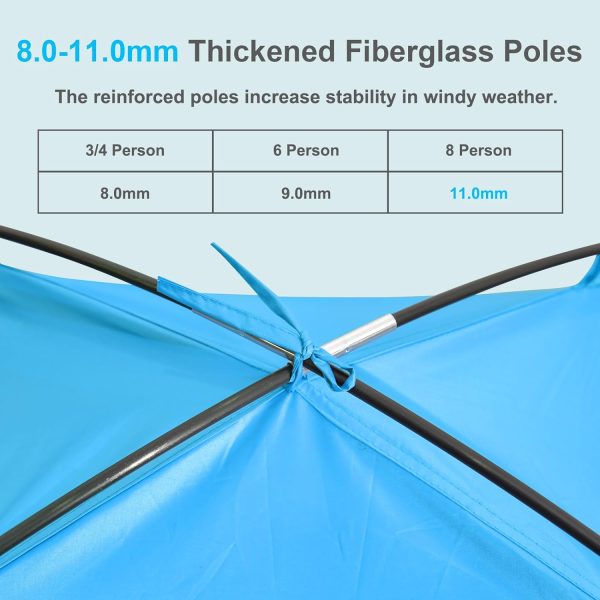 Gorich Beach Tent Sun Shelter for 3/4-5/6-7/8-10 Person with UPF 50＋ UV Protection, Lightweight & Easy Setup Beach Shade Canopy, Portable Beach Shade Tent Beach Cabana - Image 27
