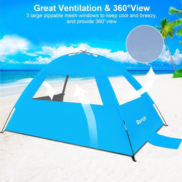 Gorich Beach Tent Sun Shelter for 3/4-5/6-7/8-10 Person with UPF 50＋ UV Protection, Lightweight & Easy Setup Beach Shade Canopy, Portable Beach Shade Tent Beach Cabana - Image 34
