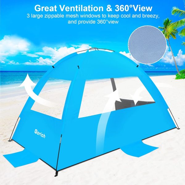 Gorich Beach Tent Sun Shelter for 3/4-5/6-7/8-10 Person with UPF 50＋ UV Protection, Lightweight & Easy Setup Beach Shade Canopy, Portable Beach Shade Tent Beach Cabana - Image 43