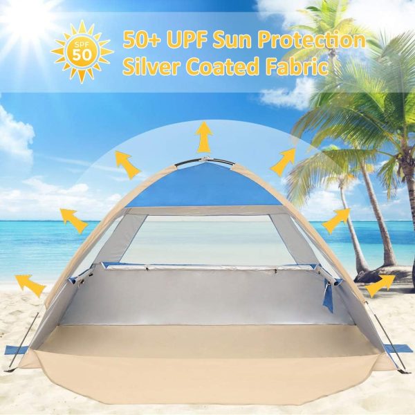 Gorich Beach Tent Sun Shelter for 3/4-5/6-7/8-10 Person with UPF 50＋ UV Protection, Lightweight & Easy Setup Beach Shade Canopy, Portable Beach Shade Tent Beach Cabana - Image 47