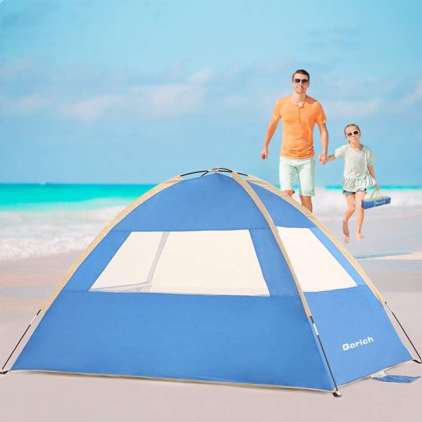 Gorich Beach Tent Sun Shelter for 3/4-5/6-7/8-10 Person with UPF 50＋ UV Protection, Lightweight & Easy Setup Beach Shade Canopy, Portable Beach Shade Tent Beach Cabana - Image 51