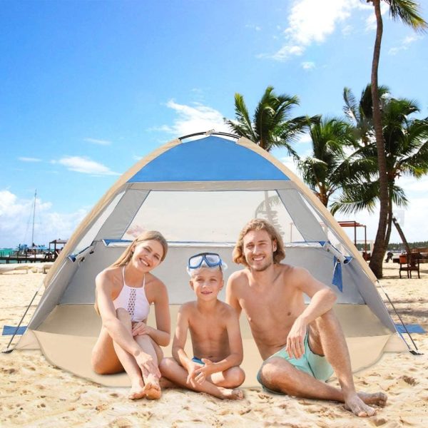 Gorich Beach Tent Sun Shelter for 3/4-5/6-7/8-10 Person with UPF 50＋ UV Protection, Lightweight & Easy Setup Beach Shade Canopy, Portable Beach Shade Tent Beach Cabana - Image 52