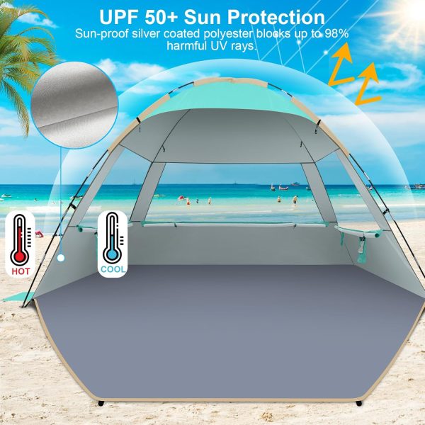 Gorich Beach Tent Sun Shelter for 3/4-5/6-7/8-10 Person with UPF 50＋ UV Protection, Lightweight & Easy Setup Beach Shade Canopy, Portable Beach Shade Tent Beach Cabana - Image 65