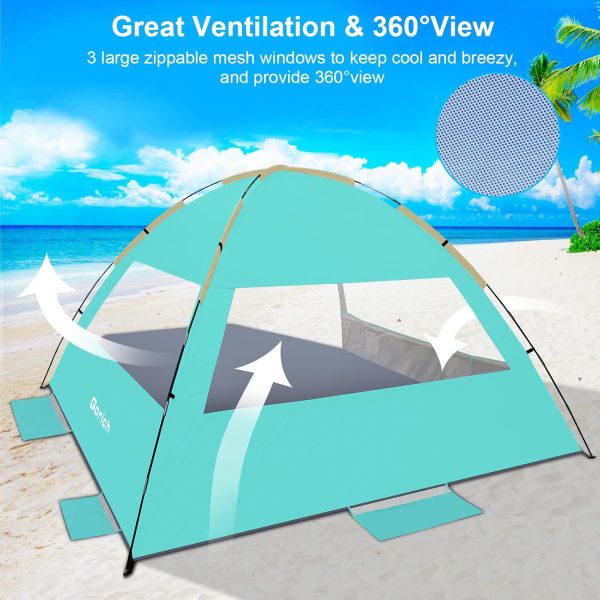 Gorich Beach Tent Sun Shelter for 3/4-5/6-7/8-10 Person with UPF 50＋ UV Protection, Lightweight & Easy Setup Beach Shade Canopy, Portable Beach Shade Tent Beach Cabana - Image 66