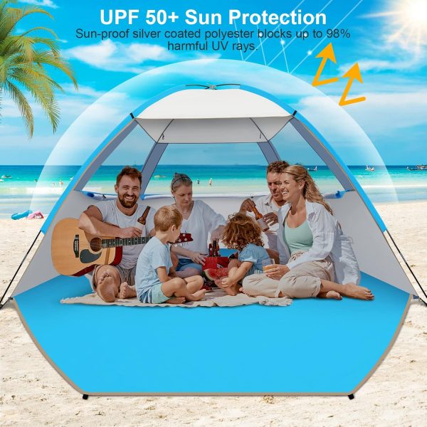 Gorich Beach Tent Sun Shelter for 3/4-5/6-7/8-10 Person with UPF 50＋ UV Protection, Lightweight & Easy Setup Beach Shade Canopy, Portable Beach Shade Tent Beach Cabana - Image 69