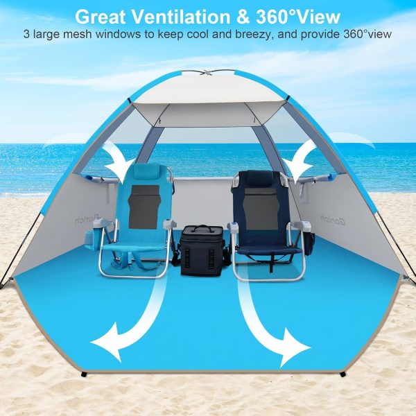 Gorich Beach Tent Sun Shelter for 3/4-5/6-7/8-10 Person with UPF 50＋ UV Protection, Lightweight & Easy Setup Beach Shade Canopy, Portable Beach Shade Tent Beach Cabana - Image 70
