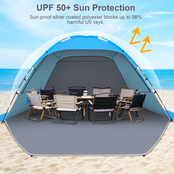 Gorich Beach Tent Sun Shelter for 3/4-5/6-7/8-10 Person with UPF 50＋ UV Protection, Lightweight & Easy Setup Beach Shade Canopy, Portable Beach Shade Tent Beach Cabana - Image 79