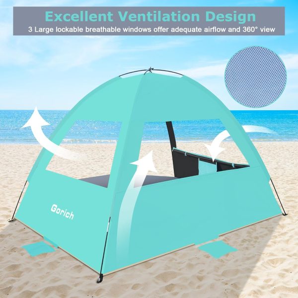 Gorich Beach Tent Sun Shelter for 3/4-5/6-7/8-10 Person with UPF 50＋ UV Protection, Lightweight & Easy Setup Beach Shade Canopy, Portable Beach Shade Tent Beach Cabana - Image 84
