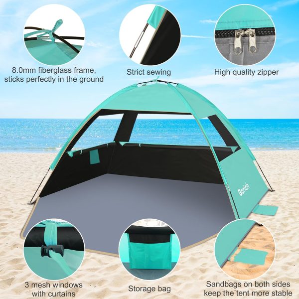 Gorich Beach Tent Sun Shelter for 3/4-5/6-7/8-10 Person with UPF 50＋ UV Protection, Lightweight & Easy Setup Beach Shade Canopy, Portable Beach Shade Tent Beach Cabana - Image 86