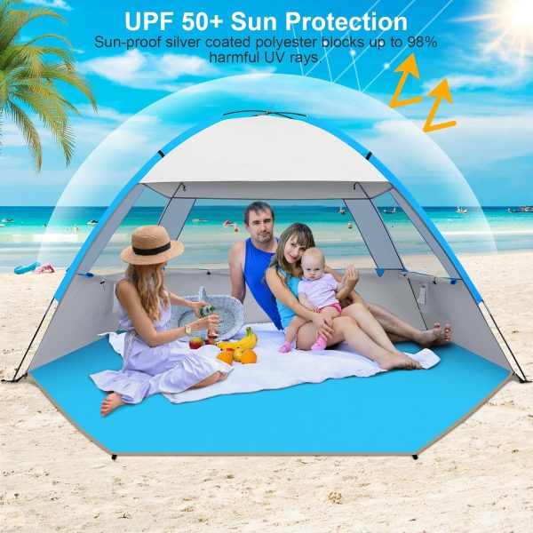 Gorich Beach Tent Sun Shelter for 3/4-5/6-7/8-10 Person with UPF 50＋ UV Protection, Lightweight & Easy Setup Beach Shade Canopy, Portable Beach Shade Tent Beach Cabana - Image 88
