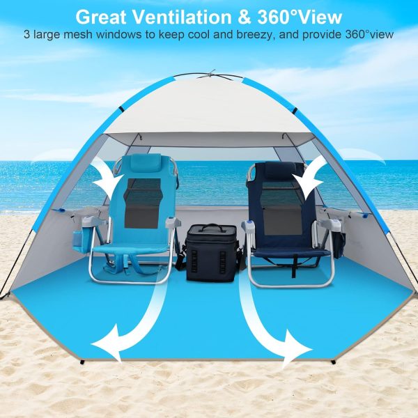 Gorich Beach Tent Sun Shelter for 3/4-5/6-7/8-10 Person with UPF 50＋ UV Protection, Lightweight & Easy Setup Beach Shade Canopy, Portable Beach Shade Tent Beach Cabana - Image 89