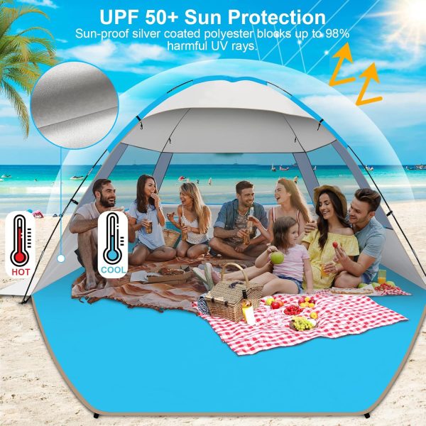 Gorich Beach Tent Sun Shelter for 3/4-5/6-7/8-10 Person with UPF 50＋ UV Protection, Lightweight & Easy Setup Beach Shade Canopy, Portable Beach Shade Tent Beach Cabana - Image 94