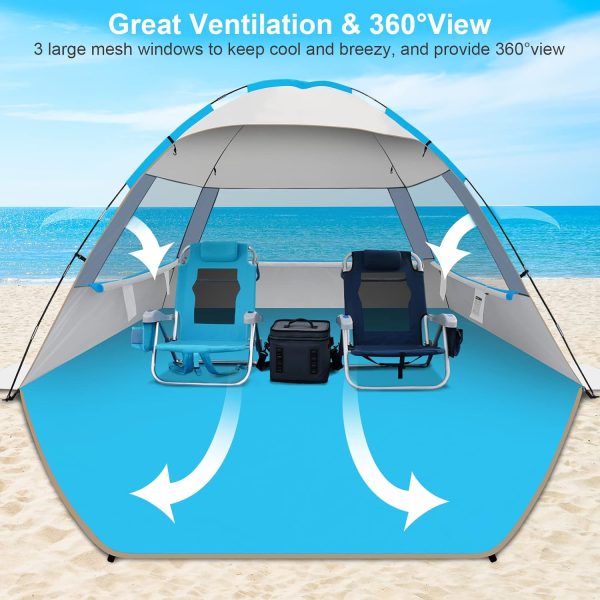 Gorich Beach Tent Sun Shelter for 3/4-5/6-7/8-10 Person with UPF 50＋ UV Protection, Lightweight & Easy Setup Beach Shade Canopy, Portable Beach Shade Tent Beach Cabana - Image 95