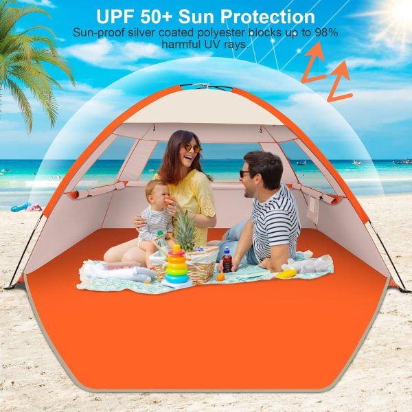 Gorich Beach Tent Sun Shelter for 3/4-5/6-7/8-10 Person with UPF 50＋ UV Protection, Lightweight & Easy Setup Beach Shade Canopy, Portable Beach Shade Tent Beach Cabana - Image 101