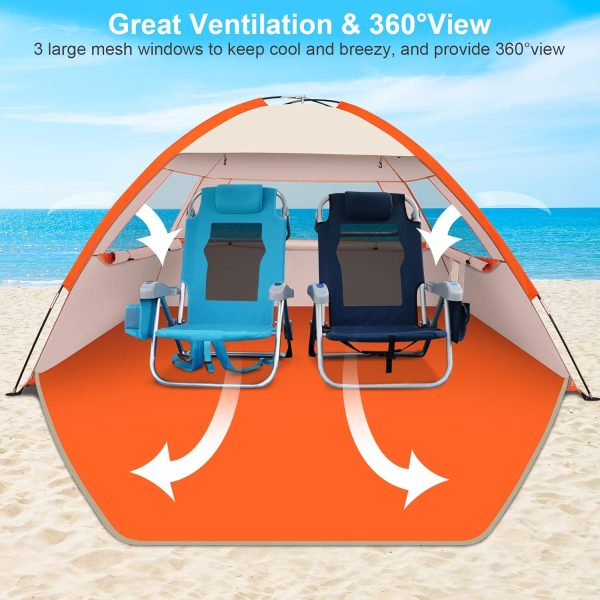 Gorich Beach Tent Sun Shelter for 3/4-5/6-7/8-10 Person with UPF 50＋ UV Protection, Lightweight & Easy Setup Beach Shade Canopy, Portable Beach Shade Tent Beach Cabana - Image 102