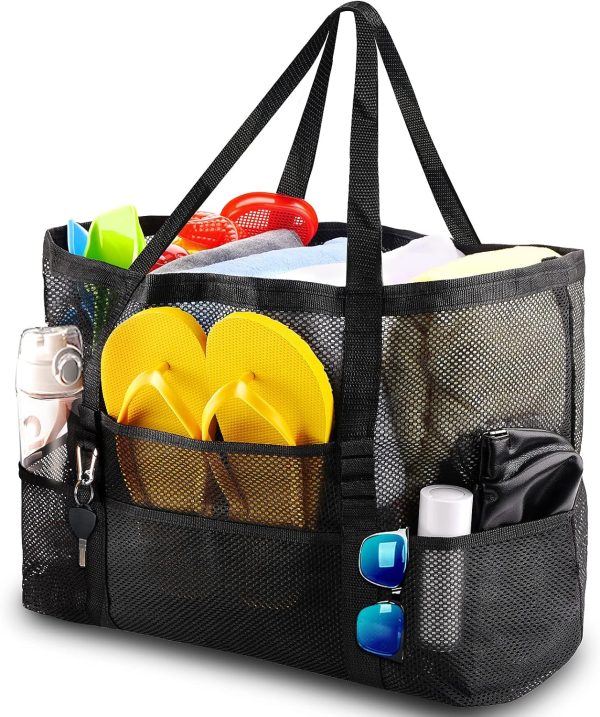 Mesh Beach Bag - Large Tote Bag for Family, Toys & Vacation Essentials - Image 2