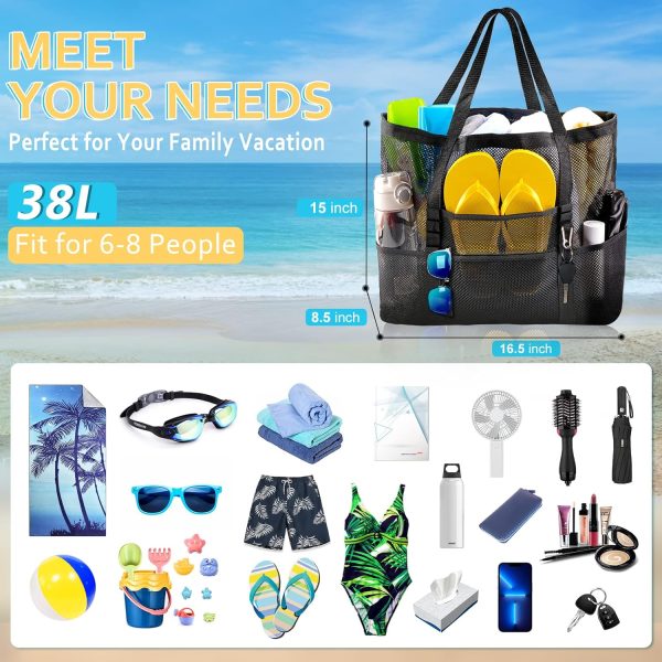 Mesh Beach Bag - Large Tote Bag for Family, Toys & Vacation Essentials - Image 3