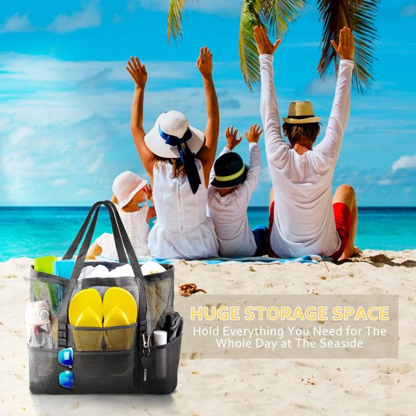 Mesh Beach Bag - Large Tote Bag for Family, Toys & Vacation Essentials - Image 6