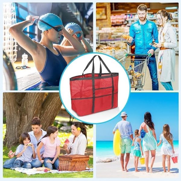 Mesh Beach Bag - Large Tote Bag for Family, Toys & Vacation Essentials - Image 13
