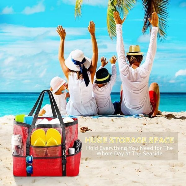 Mesh Beach Bag - Large Tote Bag for Family, Toys & Vacation Essentials - Image 14