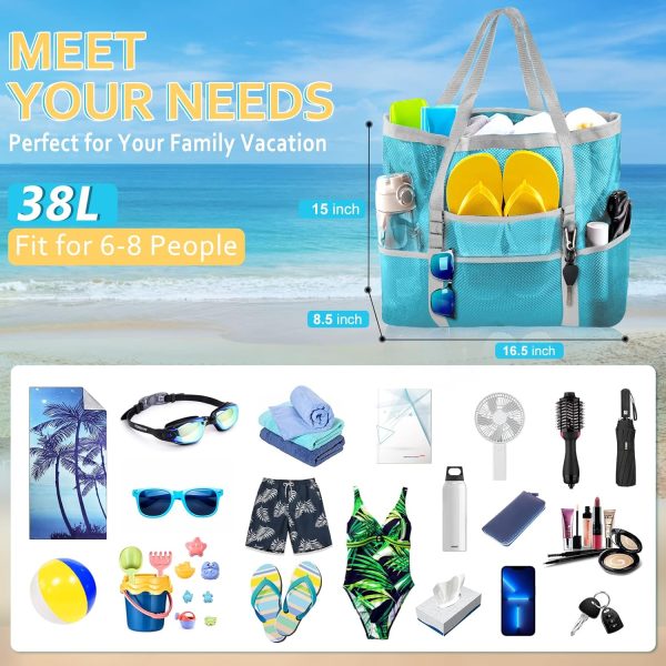 Mesh Beach Bag - Large Tote Bag for Family, Toys & Vacation Essentials - Image 17