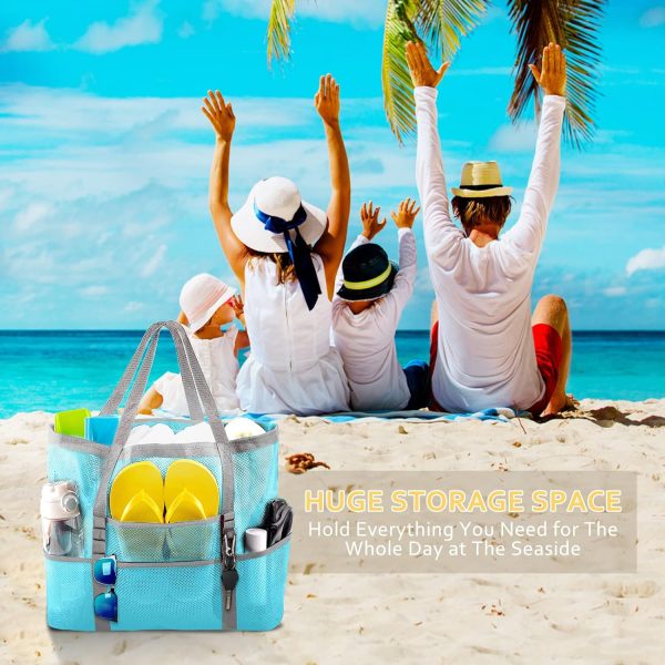 Mesh Beach Bag - Large Tote Bag for Family, Toys & Vacation Essentials - Image 21