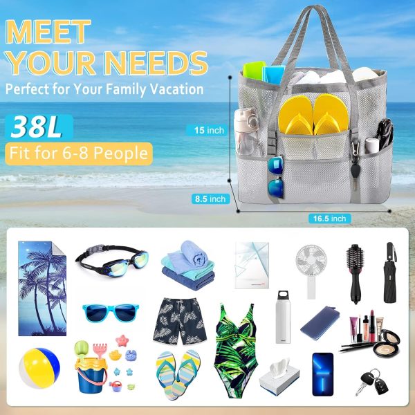 Mesh Beach Bag - Large Tote Bag for Family, Toys & Vacation Essentials - Image 24