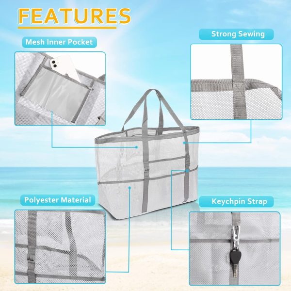 Mesh Beach Bag - Large Tote Bag for Family, Toys & Vacation Essentials - Image 26