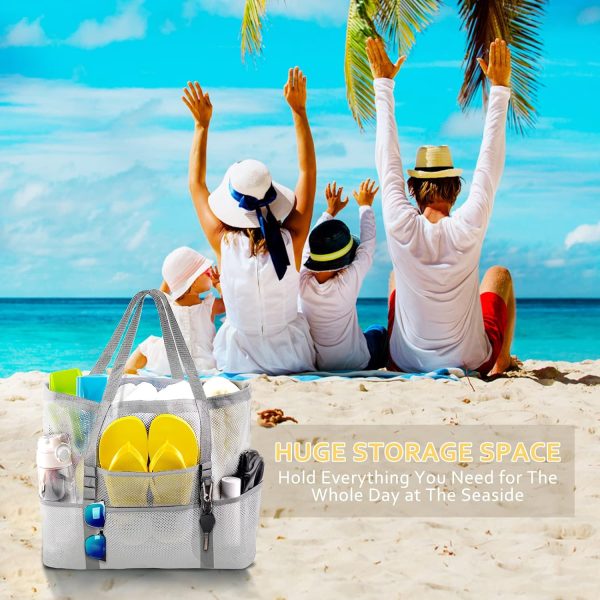 Mesh Beach Bag - Large Tote Bag for Family, Toys & Vacation Essentials - Image 28