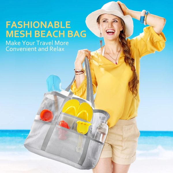 Mesh Beach Bag - Large Tote Bag for Family, Toys & Vacation Essentials - Image 29